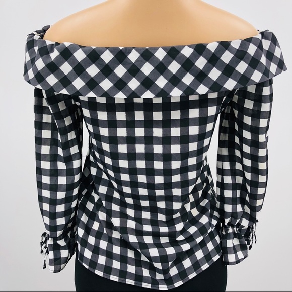 Banana Republic Checkered Off Shoulder Blouse - Picture 5 of 6